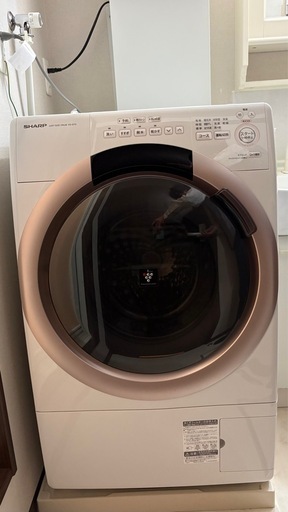 【美品・2022年製】SHARP ドラム式洗濯乾燥機 ES-S7G-NL コンパクト 左開き ピンクゴールド 乾燥OK 4月下旬引渡し