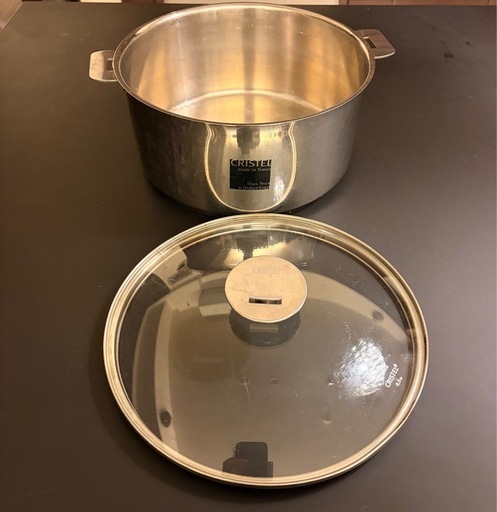 【4/17 or 24引取】未使用中華鍋29.5cm＆深鍋24cmセット（クリステル）