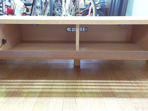 大型 テレビボード 幅180㎝ 天然木 ローボード フラップ扉・引出し付き TV台 TVボード 西岡店