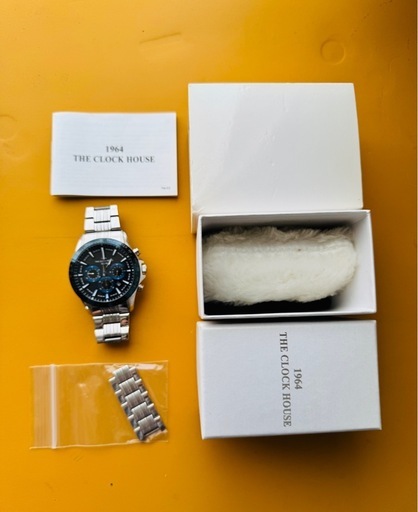【限界価格】THE CLOCK HOUSE MBC1003-BK6A 金属ベルト時計(美品)