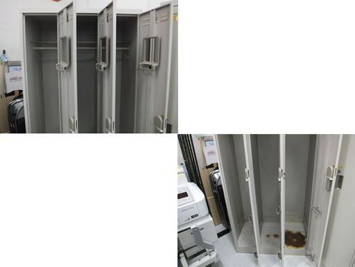 現状品 サビ多め コクヨ 3人用ロッカー カギ1本欠品 横幅90×奥行51.5×高さ179㎝ オフィス用品 ロッカー 苫小牧西店