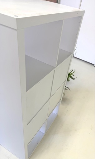 ホワイトシェルフ 6引き出し付き IKEA 棚　本棚