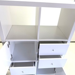 ホワイトシェルフ 6引き出し付き IKEA 棚　本棚の画像