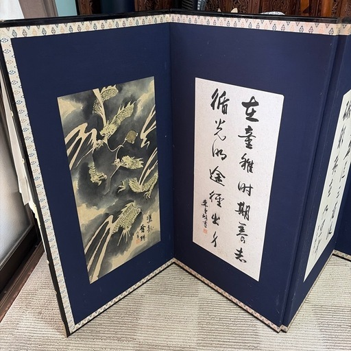 四面屏風　天然石　水晶
