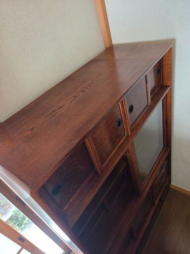 ​【美品】高級茶箪笥 和家具 飾り棚 アンティーク 和モダン②