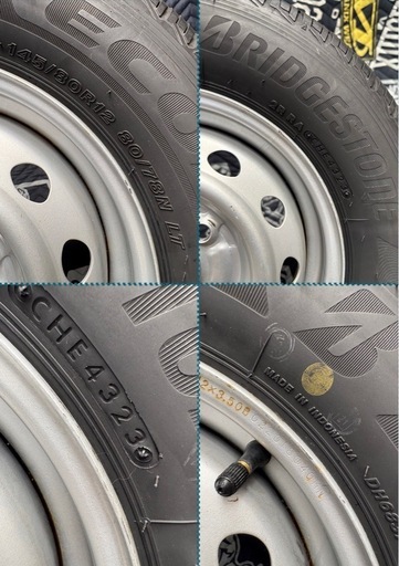 ①軽トラ・箱バン用　中古タイヤホイール1本