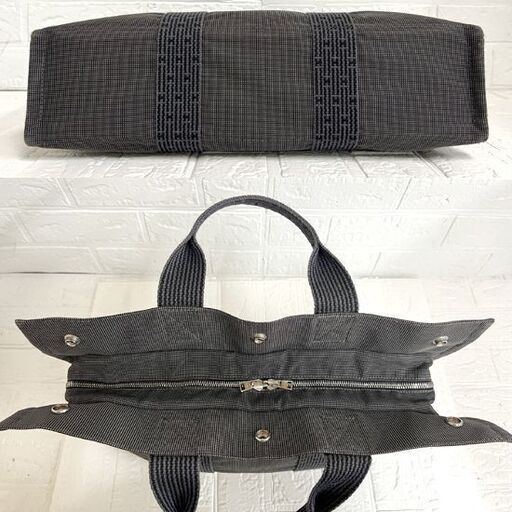 HERMES エルメス エールライン MM キャンバス トートバッグ ハンドバッグ 鞄 カバン グレー系 札幌市 白石店