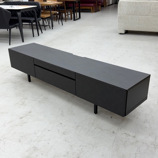 【超美品‼️】定価87,120円♪ サンキコーポレーション 180cmローボード テレビ台 リビング収納家具 セラミック柄ブラック♪