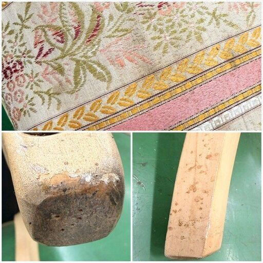 ダイニングチェア 4客 椅子 アンティーク調 姫系 Fiore 白家具 猫脚 ロマンチック 輸入家具 ヨーロピアン 花柄