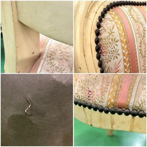 ダイニングチェア 4客 椅子 アンティーク調 姫系 Fiore 白家具 猫脚 ロマンチック 輸入家具 ヨーロピアン 花柄