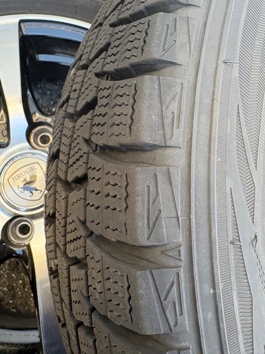 【バリ溝 美品】BROOK 14in 4.5J +45 PCD100 グッドイヤー アイスナビ7 155/65R14 N-BOXなど