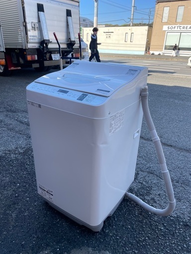 北九州市内配送無料　保証付き ES-TX5D-S 縦型洗濯乾燥機 シルバー系 [洗濯5.5kg /乾燥3.5kg /ヒーター乾燥 /上開き]