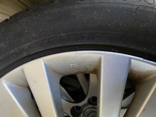 215/50R17 マツダ純正アルミホイールバリ山 (ワークス) 登米のタイヤ 