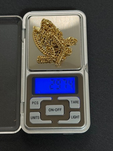 k18 喜平ダブル 50cm　30g（29.7g）   k18 トップ2.8グラムセット【中古】