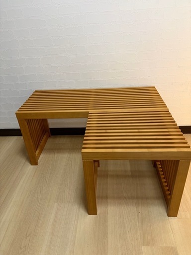 新品　竹ベンチ二脚セット