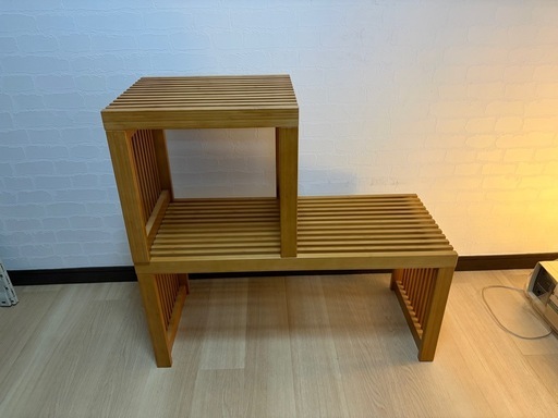 新品　竹ベンチ二脚セット