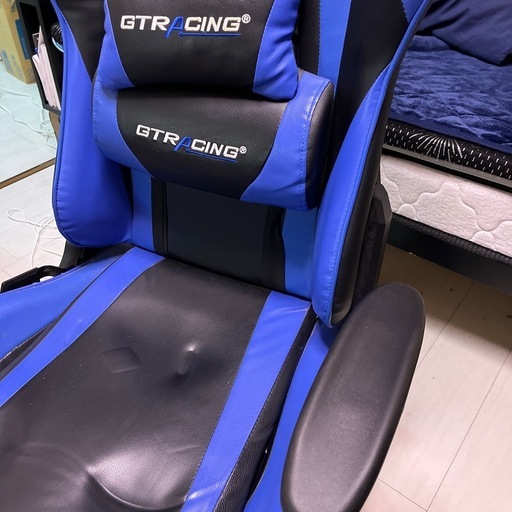 新生活応援・1000円】GTRACING ゲーミングチェア（ブルー）取りに来て 