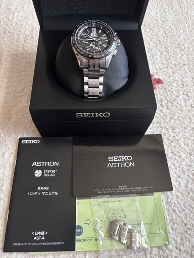 SEIKO アストロン　GPS衛星電波ソーラー ビッグデイト　チタン 黒文字盤