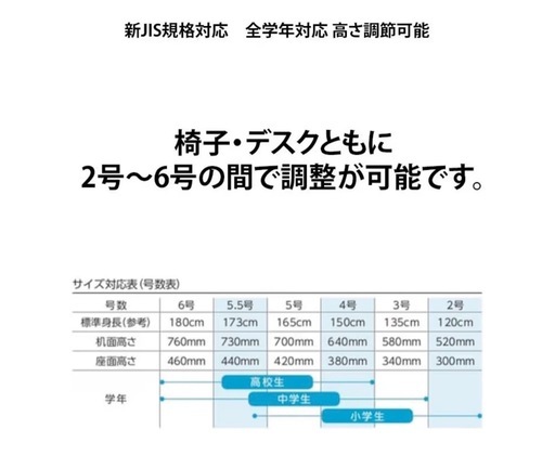 学校机とイスのセット×4