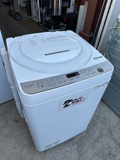 【動作保証あり】SHARP シャープ 2021年 ES-GE7E-W 7.0kg 全自動洗濯機【管理KRS852】