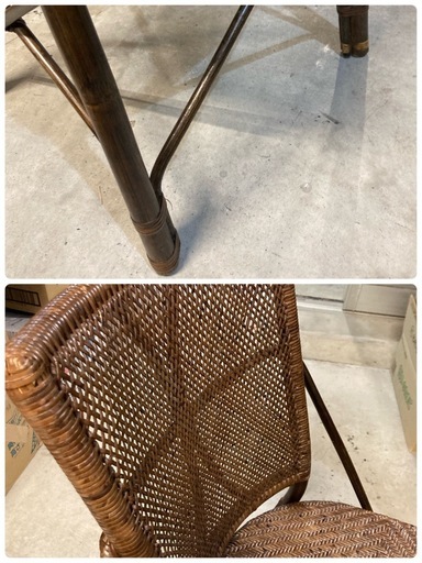 Kazama 籐家具 ラタンチェア　椅子　インドネシア製ブラウン　ラタン椅子