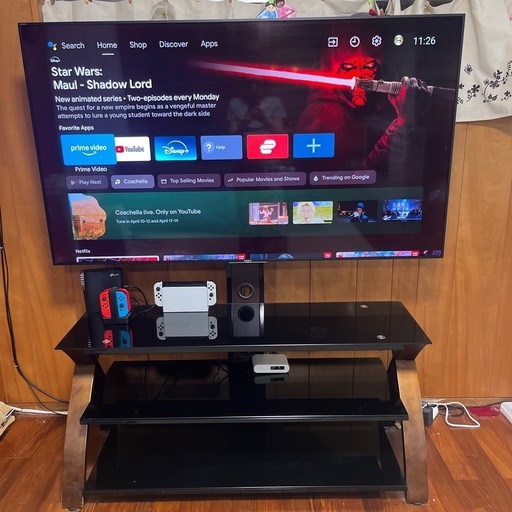 65インチ！TV➕TVスタンドセット！英語表記のみ