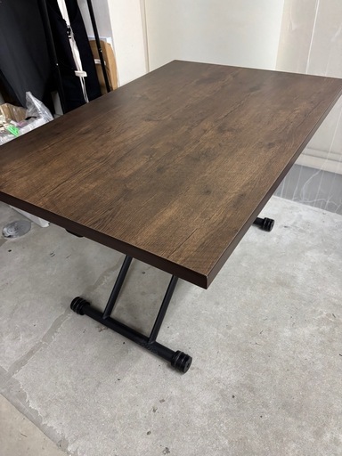 ガス圧昇降式テーブル 120×80cm ブラウン ダイニンT7-GDT120BR