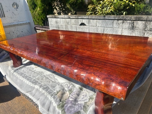 欅 無垢 一枚板 座卓 150×90 耳付き 天然木 ローテーブル 和家具