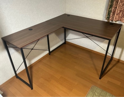 L字デスク 幅115x奥60 ブラウン
