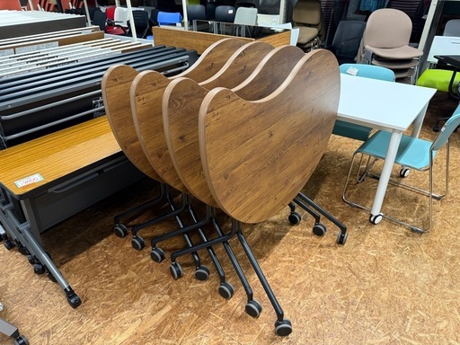 折りたたみテーブル　ホウトク　フラップテーブル 幅1100×高さ720mm キャスター付き スタッキングテーブル フォールディングテーブル ESC-FM-B