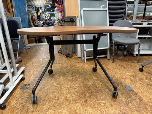 折りたたみテーブル　フラップテーブル 幅1100×高さ720mm キャスター付き スタッキングテーブル フォールディングテーブル ES
