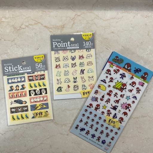 ?本日入荷しました?1点につき¥55-‼️動物シール?スパイダーマン 