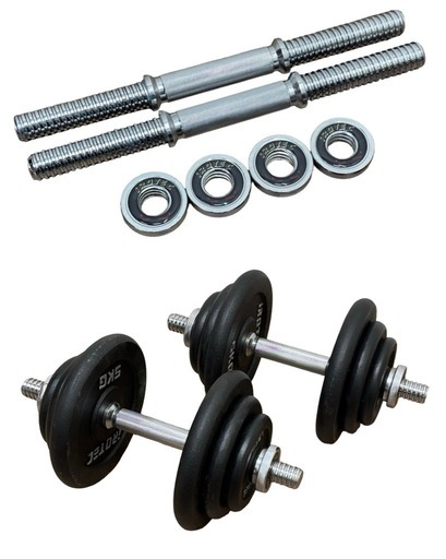 ◯合計40kg IROTEC アイロテック ダンベル プレート シャフト セット ペア 5kg 2.5kg 1.25kg 筋トレ 中古品■ジモティ姫路