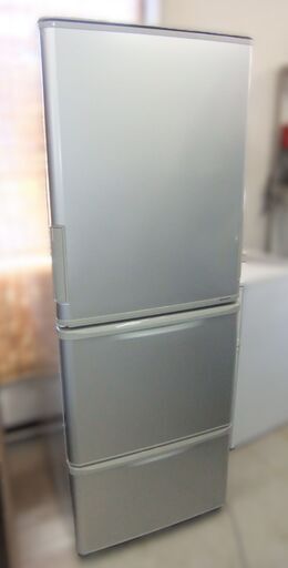 SHARP シャープ 冷凍冷蔵庫 SJ-WA35B-S 350L 3ドア シルバー ノンフロン 家庭用 2015年製 中古【R9】