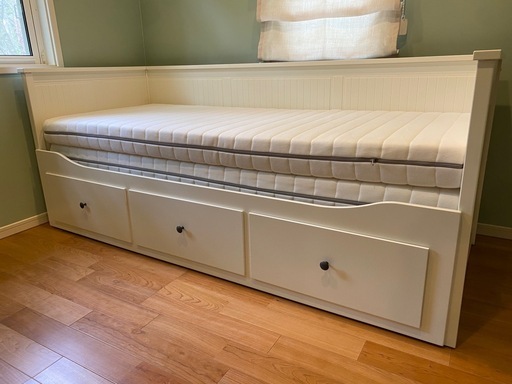 [IKEA/イケア/通販]HEMNES ヘムネス デイベッド 引き出し3/マットレス2付き, ホワイト