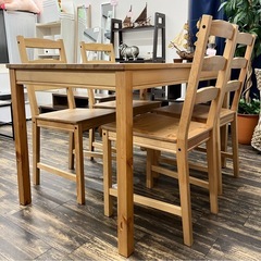 中古品】IKEA イケア JOKKMOKK 2137 ダイニングテーブルセット 5点 