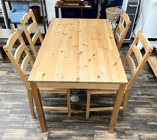 【中古品】IKEA イケア JOKKMOKK 2137 ダイニングテーブルセット 5点セット ヨックモック 北欧風 生活家具 ダイニングチェア