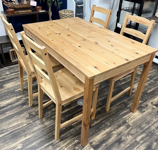 【中古品】IKEA イケア JOKKMOKK 2137 ダイニングテーブルセット 5点セット ヨックモック 北欧風 生活家具 ダイニングチェア