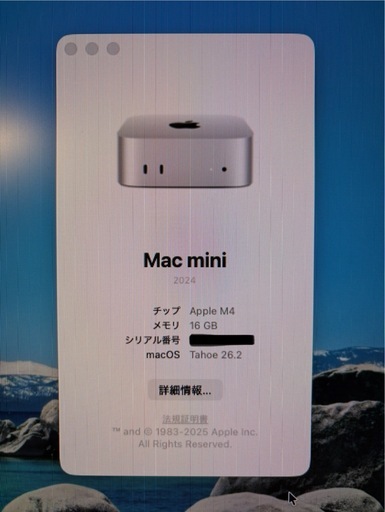 パソコン Mac   mini M4 16GB 256GB