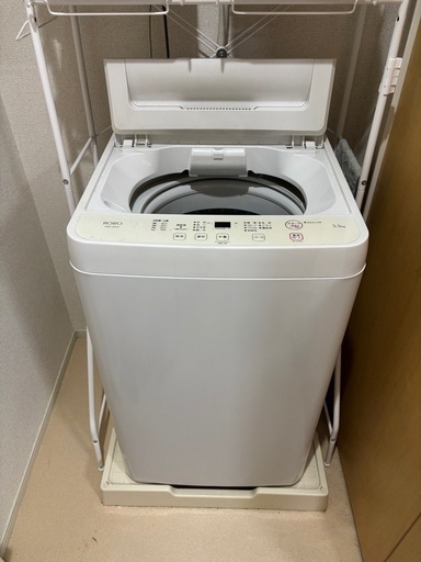 【美品】5.5kg ヤマダ電機　全自動洗濯機✨時短10分／ステンレス槽／風乾燥付き】