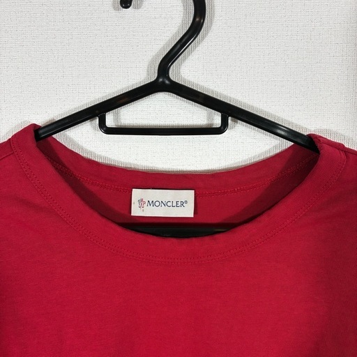 MONCLER モンクレール メッシュロゴ ロングTシャツ 長袖 レッド Mサイズ