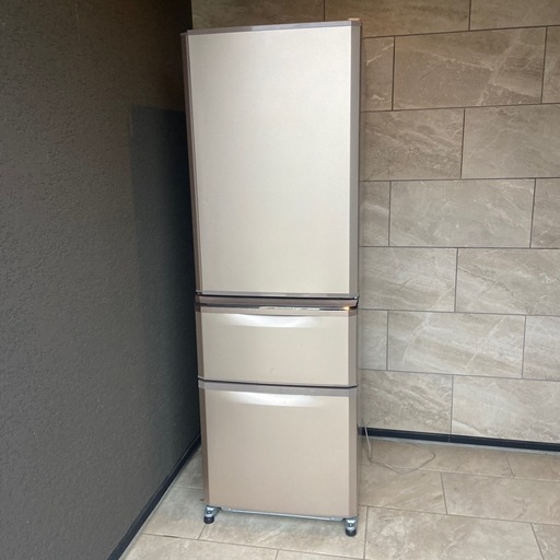 激安美品MITSUBISHI 3ドア冷蔵庫 MR-C37D-P 2018年製 370L 自動製氷 