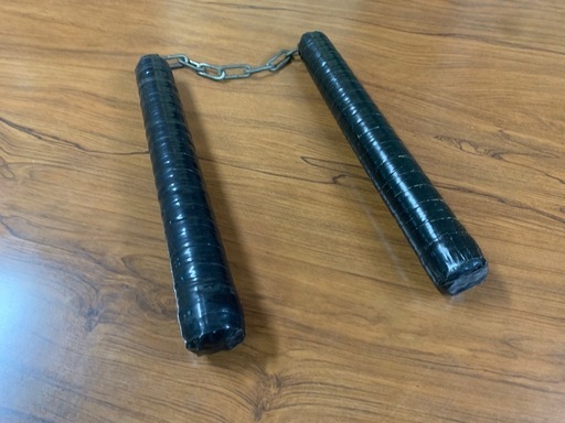 ヌンチャク チェーン 式 硬質 グリップ 24cm 武術 トレーニング用 中古 