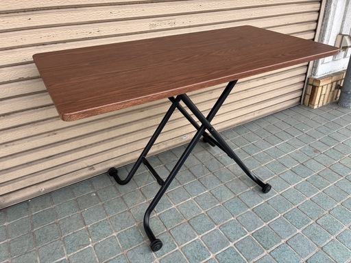 ★ニトリ★ 昇降テーブル CT RIZA-N MBR/BK 木目調 ブラウン・高さ70cm〜11.5cm
