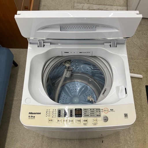 今2604-213 Hisense 洗濯機 HW-55E2W 2023年製 5.5kg 動作確認済み キズ汚れ有り
