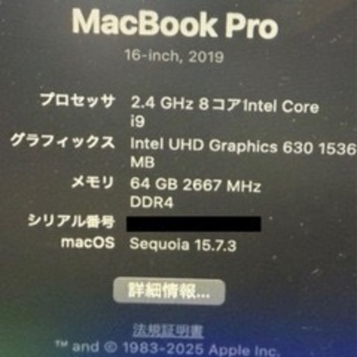 【?最強スペック?】MacBook Pro 16インチ i9／64GB｜動画編集OK！