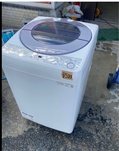 NO B583?福岡市内配送設置無料✨?ES-GV8D-S 全自動洗濯機 シルバー系 [洗濯8.0kg /乾燥機能無 /上開き]  2
