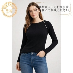 Michael Kors マイケルコース ビジュー ニット 長袖シャツ ブラック レディース 4の画像