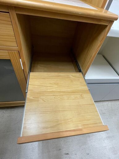 ?Momo Natural/モモナチュラル?レンジボード?W113×T43×H180?取っ手カスタム品?北欧・ナチュラル家具?№301
