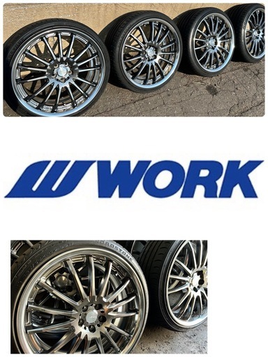 <<値下げ>> WORK 19インチ 8.5J  +48 PCD100 プリウス/86等 美品